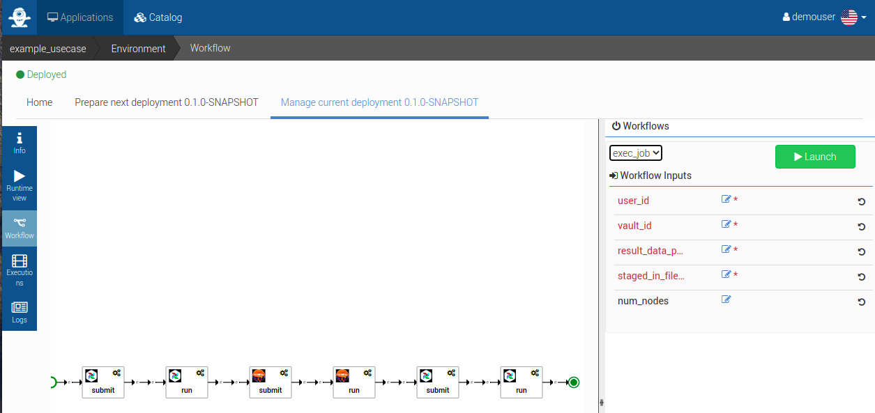 Alien4Cloud triggering a workflow for testing purpose