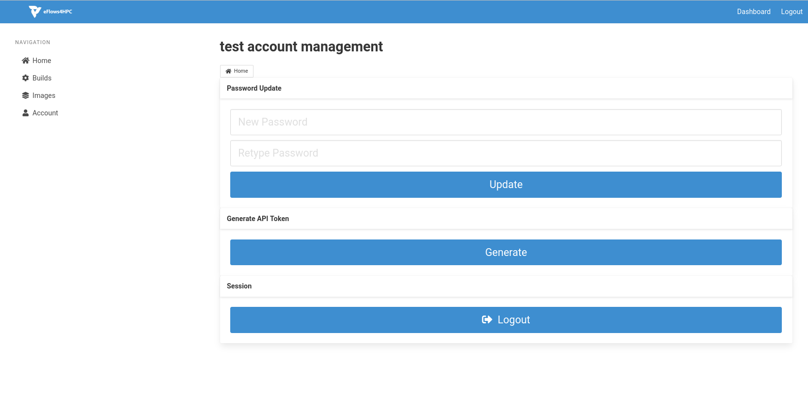 Container Image Creation Service account config