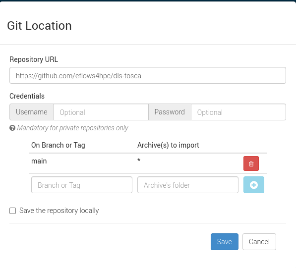 Alien4Cloud setup a catalog git repository