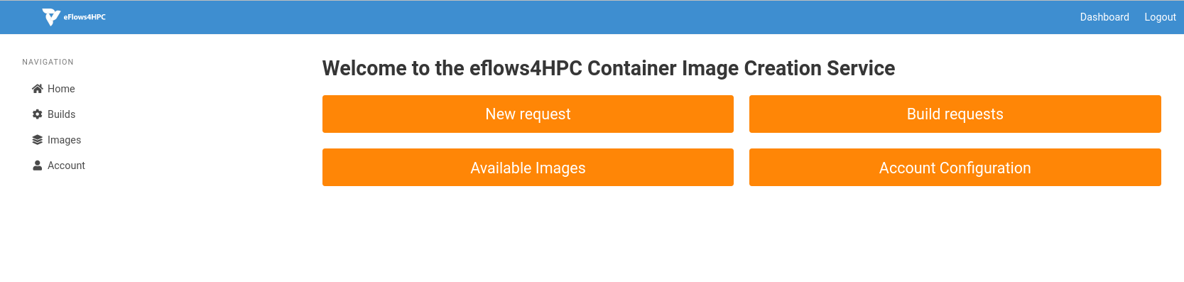 Container Image Creation Service home page