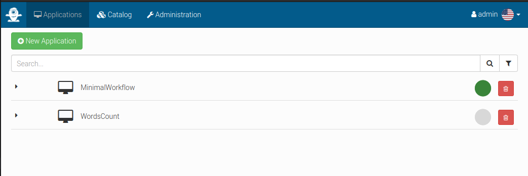 Alien4Cloud applications list