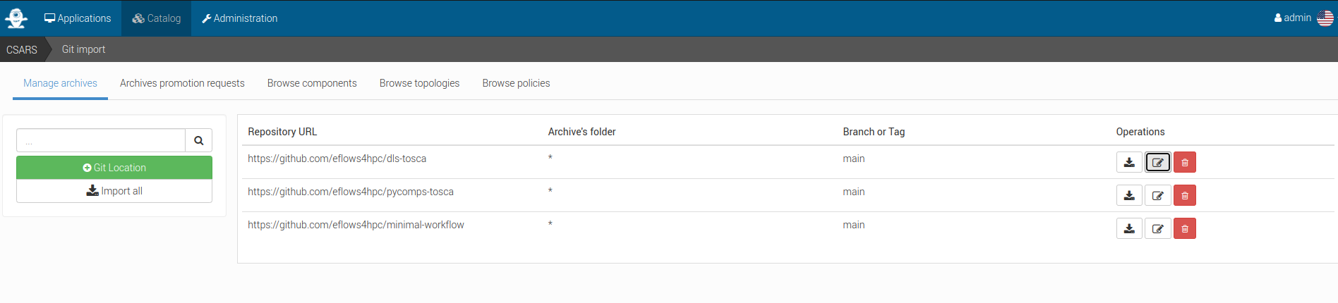 Alien4Cloud git catalog